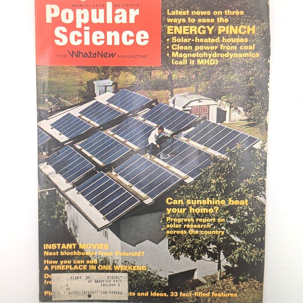 Popular Science March 1974 Solar Energy Polaroid Marlboro Man Vintage Magazine